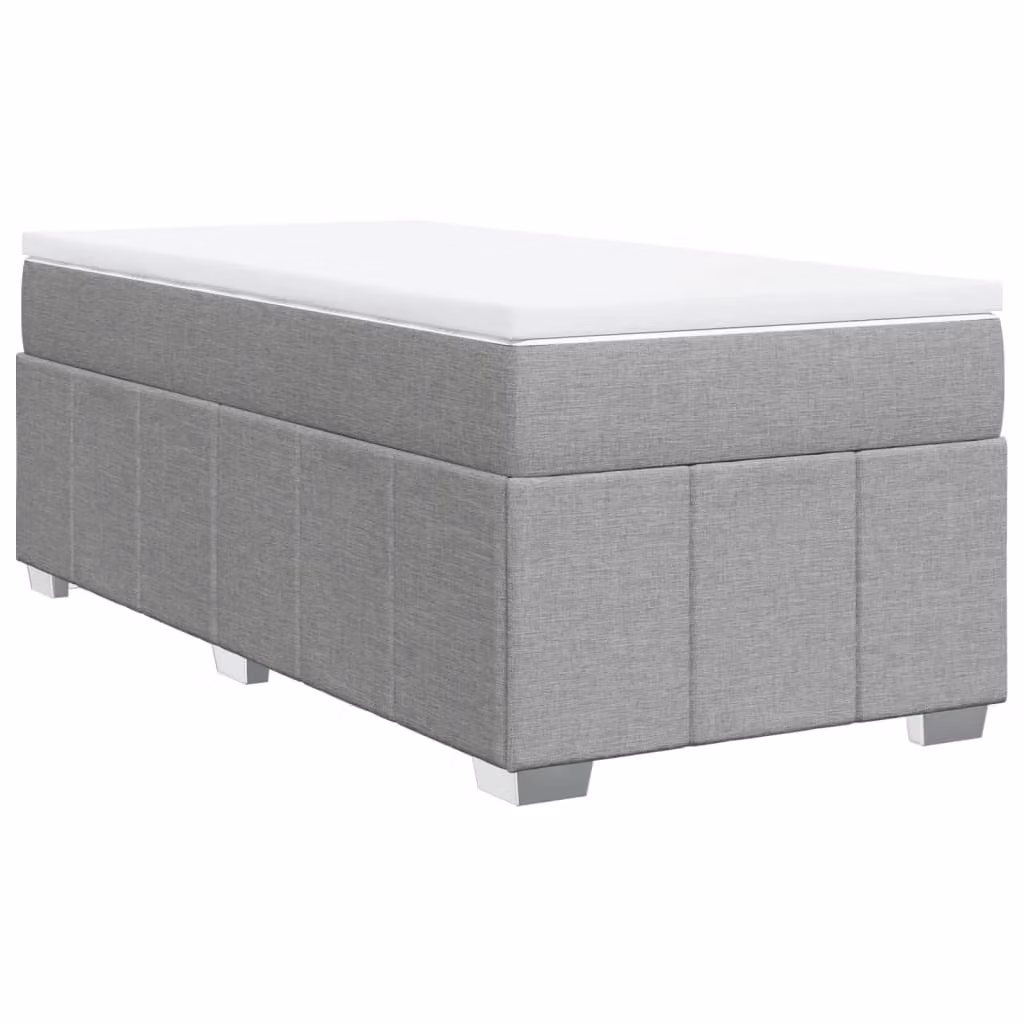 Giroletto a Molle con Materasso Grigio Chiaro 80x200 cm Tessuto