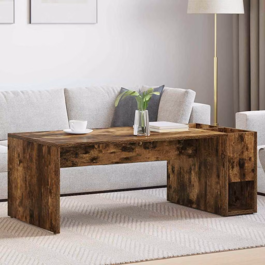 Maison Exclusive - Tavolino in rovere affumicato 101,5 x 50 x 37 cm Materiale ligneo