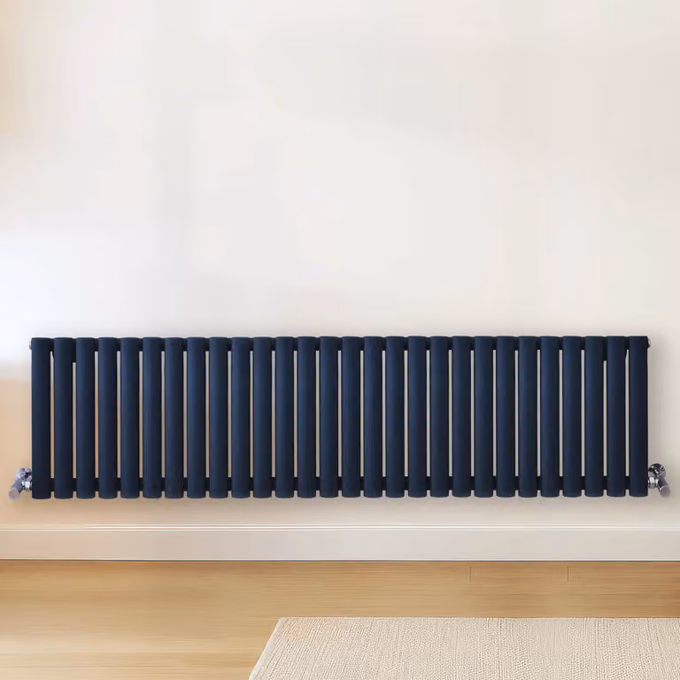 Radiatore di Design Orizzontale Blu (Regal Blu) - 401 x 1647mm - Pannello Doppio  - Revive