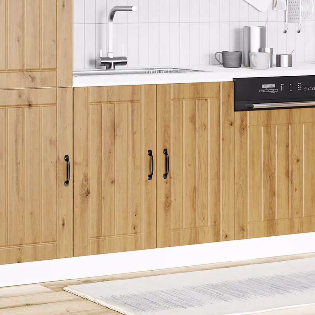 Mobile Base Lavello Lucca Rovere Artigianale Legno Multistrato