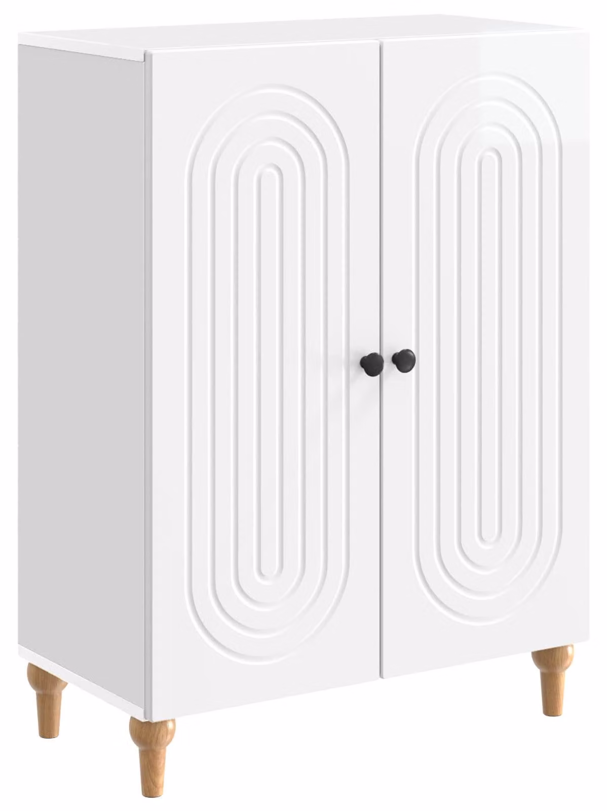 Credenza Bianco Lucido 66 x 34,5 x 90 cm Legno ingegnerizzato