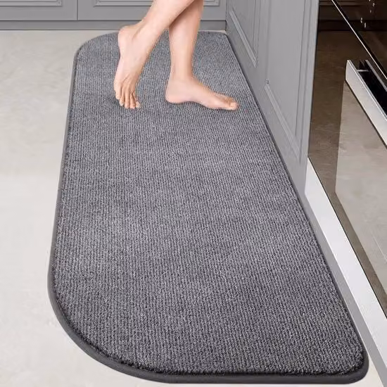Pavimento in gomma rotolabile 60x150cm a forma semicircolare, passavuoto, raccoglitore di residui all'interno, tappeto di ingresso antiscivolo per cucina, bagno, camera da letto.