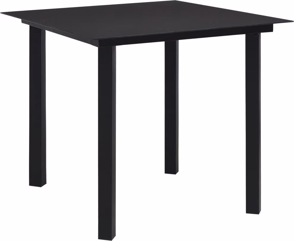 Set da Pranzo da Giardino 5 pz in Rattan PVC Nero