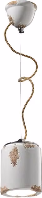 Lampadario Vintage Ceramica Bianca 1 Luce E27