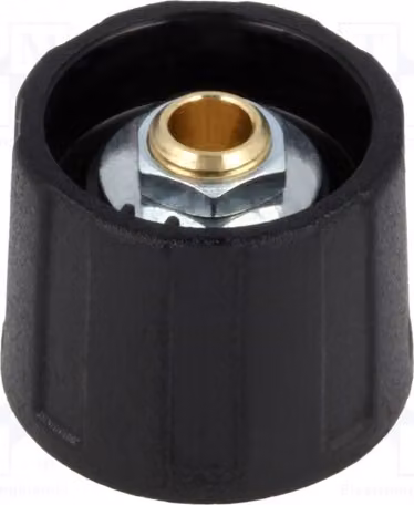 1 x Manopola rotativa, diametro albero: 4 mm, dimensioni: 20 x 15,5 mm, senza indicazione, colore nero, codice prodotto: A2520040. Manopole rotative per