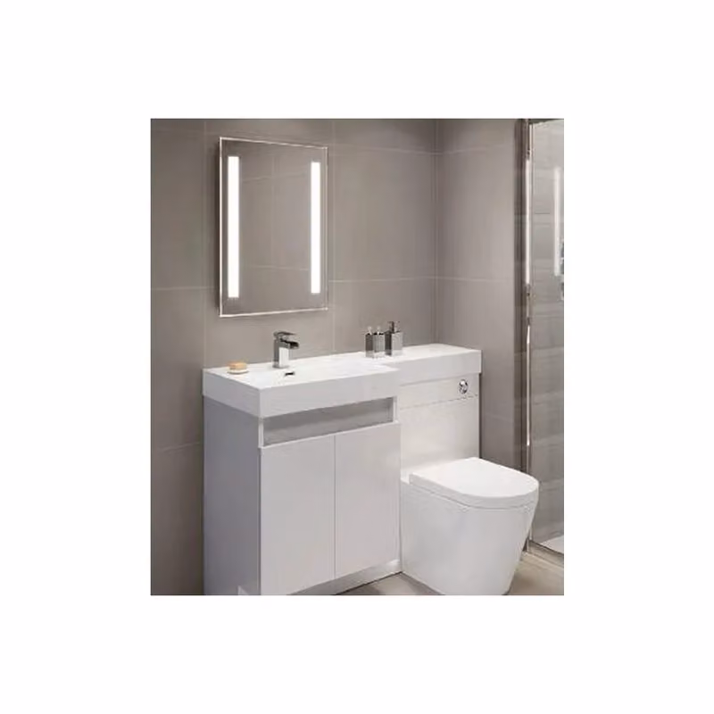 Specchio da bagno rettangolare V-TAC con luci LED 17W 6400K, funzione anti-appannamento e protezione IP44, L: 39 cm, H: 50 cm – 2