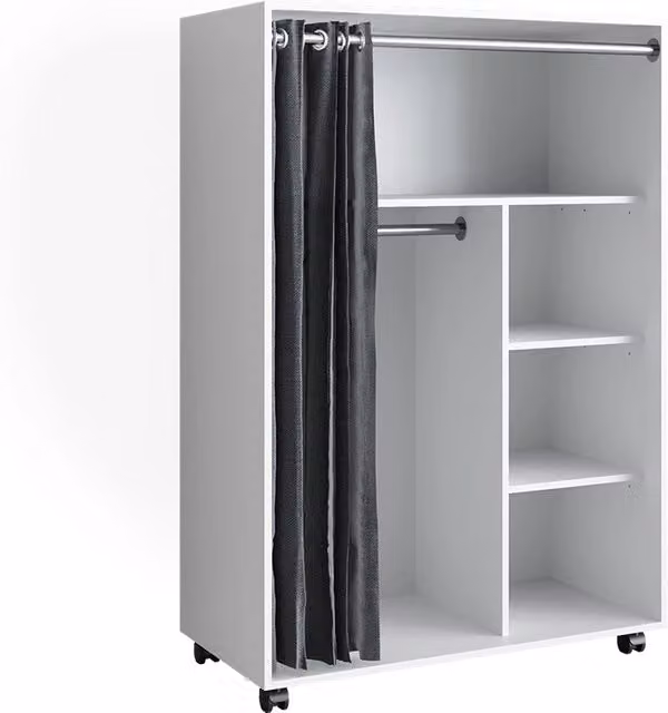 Armadio multifunzione Doros Bianco 100 x 146.6 cm Con rulli Vicco
