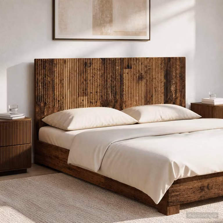 Testiera da muro vidaXL HOORN in legno ingegnerizzato marrone con mensola integrata