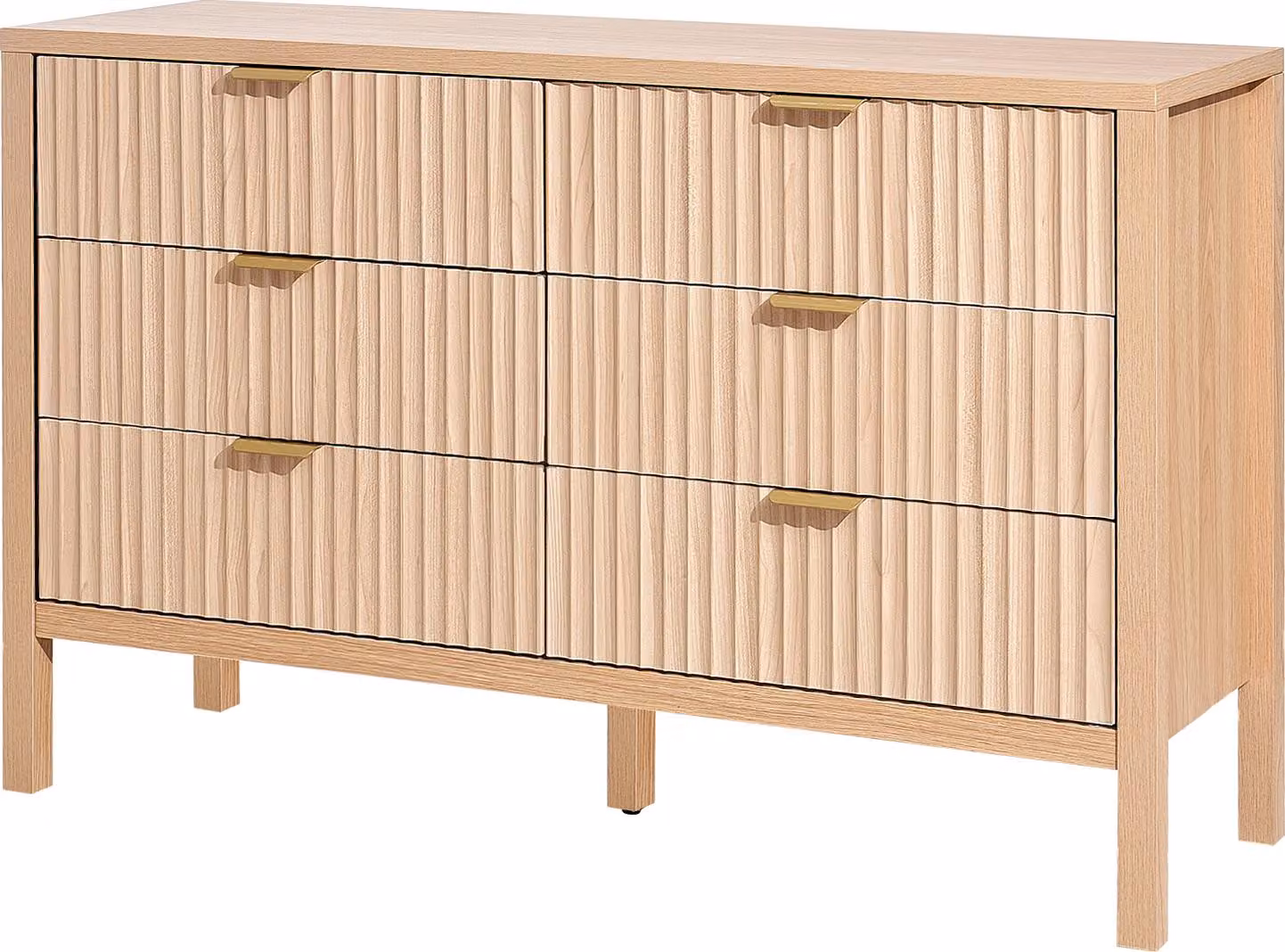 SucceBuy cassettiera con 6 cassetti, design a coste, legno, protezione antiribaltamento