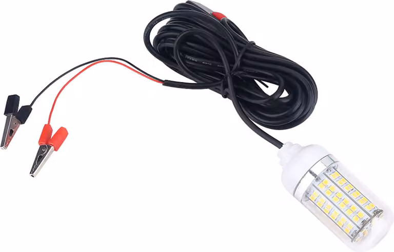 lampada subacquea a 12V LED, lampada subacquea gialla per pesca notturna e laghetto, IP68