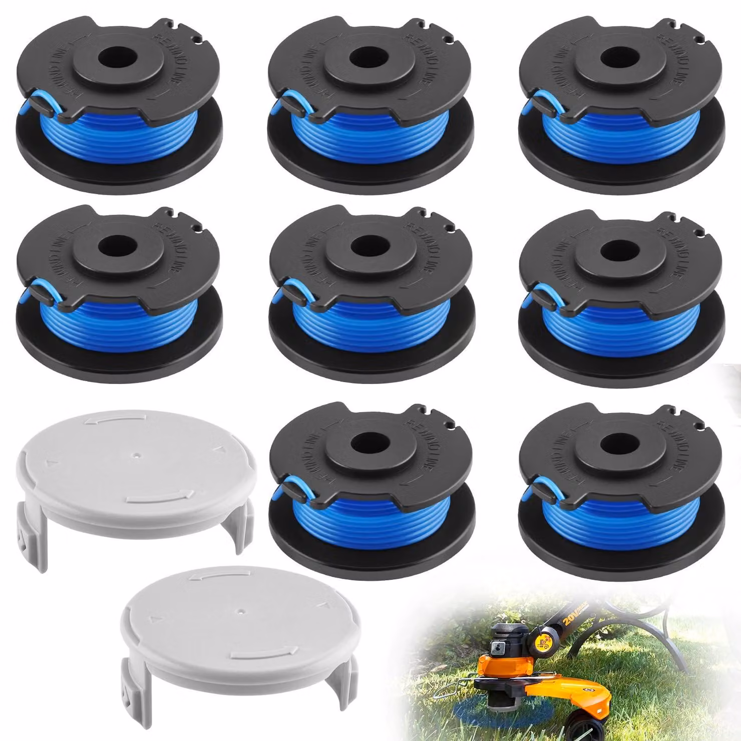 Set di 10 bobine di ricambio per tagliaerba, compatibili con Ryobi