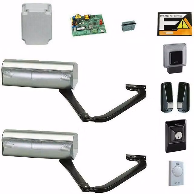 Kit Automazione Cancello Battente FAAC Magnum 390 230V per Anta da 2 Metri Grigio