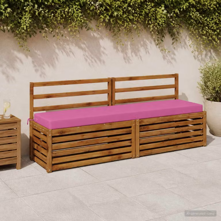 Cuscino per panchina vidaXL SOEST rosa in poliestere con rivestimento rimovibile L 200 x P 40 x H 8 cm