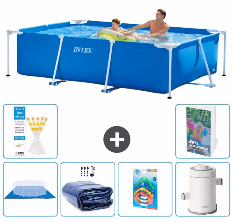 Piscina fuori terra rettangolare - 260x160x65 cm - composta da 5 elementi - modello S123