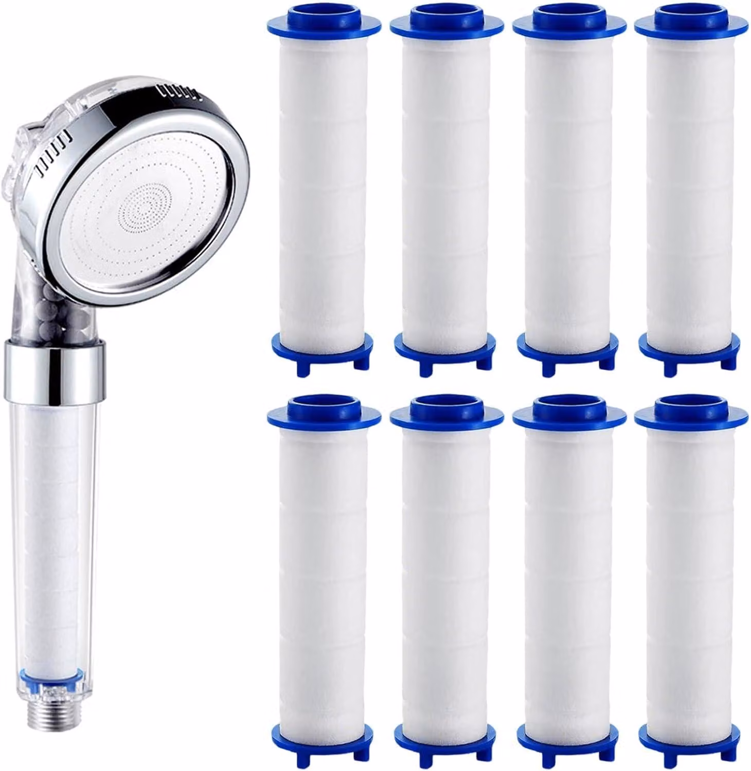 Filtri per soffione doccia in PP, confezione da 8 pezzi, dimensioni 75 x 25 mm, cartuccia filtrante per sedimenti, compatibili con sistemi Hydrojet e vasche idromassaggio