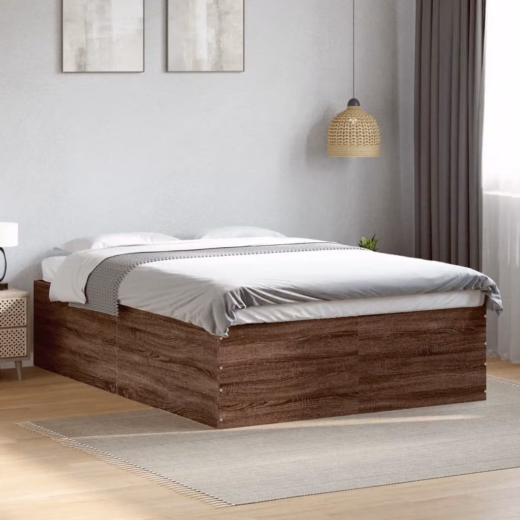 vidaXL Giroletto in Legno Rovere Marrone con Listelli Fissi L/P: 120 x 200 cm – 1