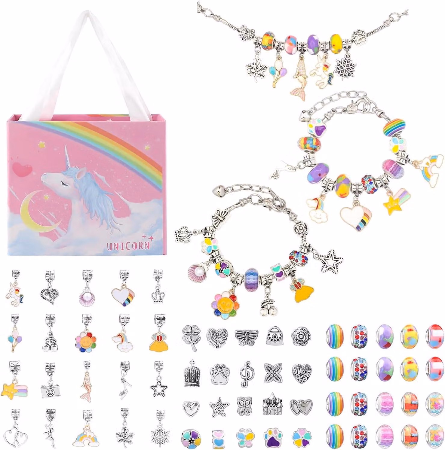 Kit per creare braccialetti fai-da-te, calendario dell'avvento per bambine, anno 2026