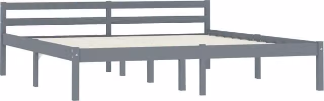 Struttura Letto Giroletto Design Mania in Legno Massello di Pino Grigio L 160 x P 200 cm