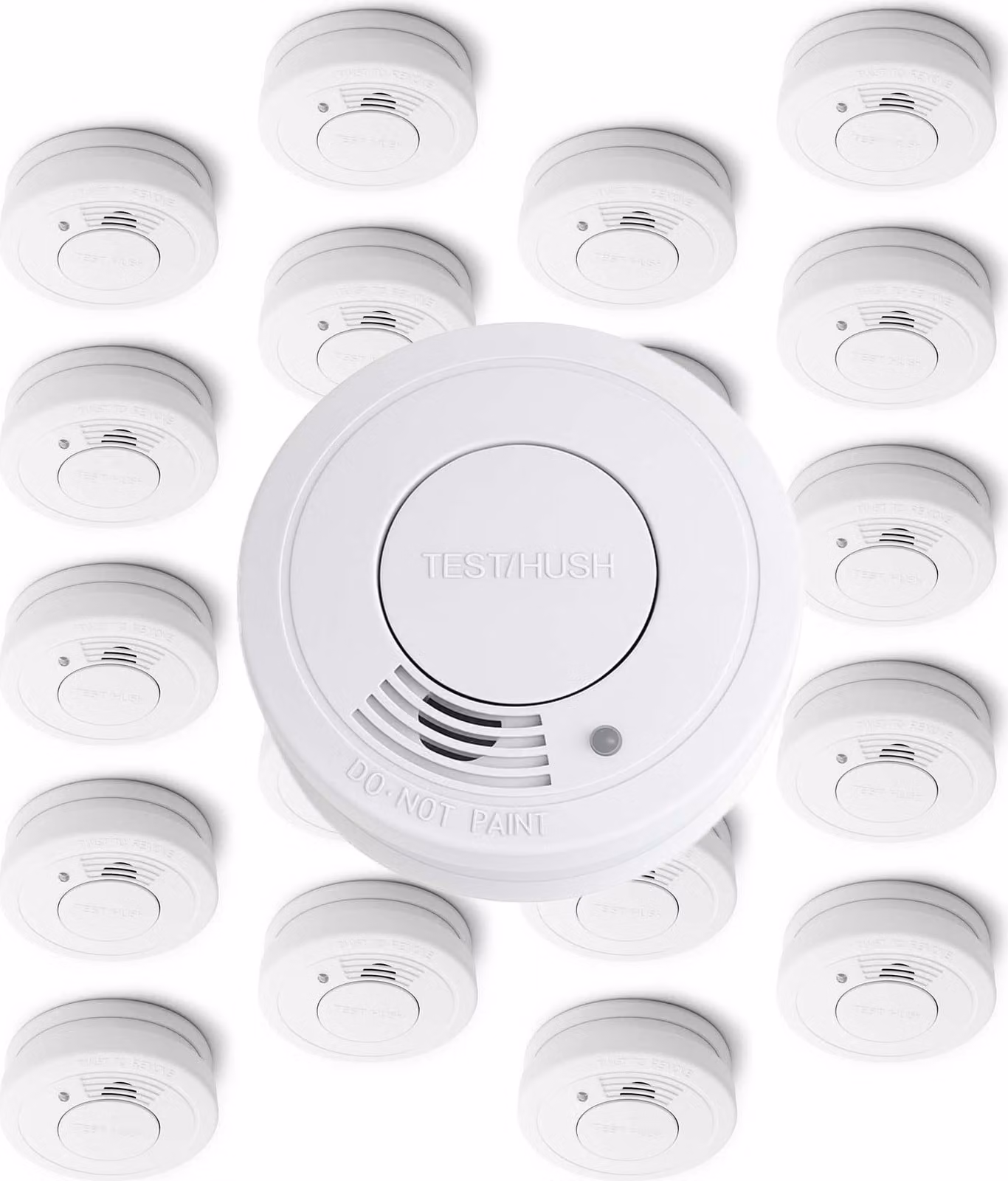 Set di rivelatori di fumo Wiltec 20x con batteria da 3 V installata permanentemente, 10 anni senza manutenzione, rivelatore di incendio con funzione HUSH, affidabile rivelatore di incendio da 85 dB, efficace protezione antincendio