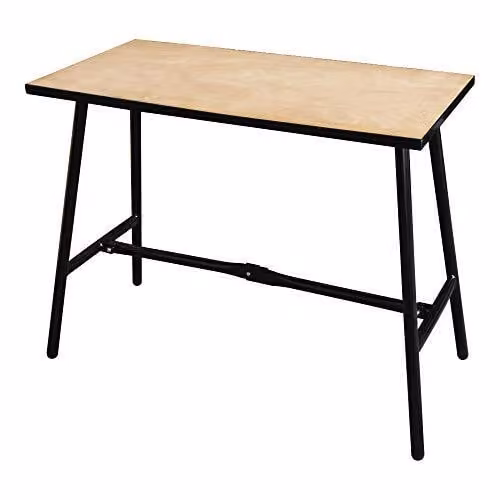 Banco da lavoro pieghevole STIER Basic+, 1000 x 500 x 840 mm, portata 150 kg, ripiegabile, talento a tutto tondo, mobile e fisso, tara ridotta 15 kg