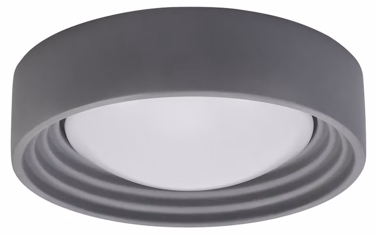 OSRAM ORBIS Concrete, plafoniera in cemento grigio con LED, 13 W, 800 lm, 3000 K (bianco caldo), dimmerabile a 3 livelli tramite clic, diametro 300 mm, grado di protezione IP20, adatta al bagno