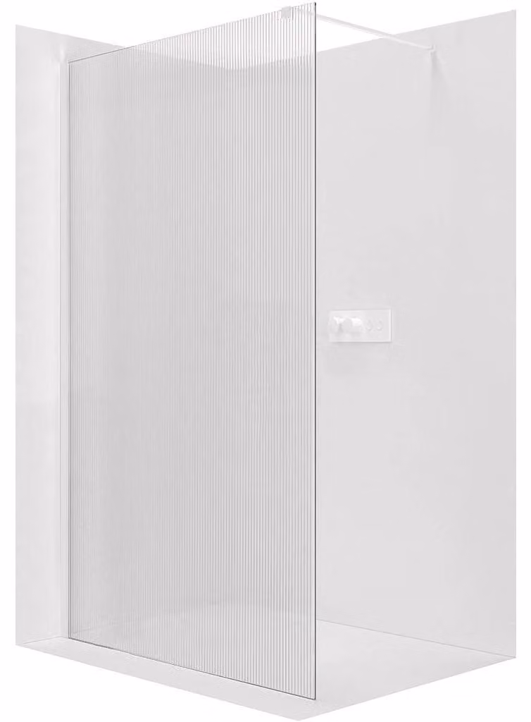 Pannello doccia angolare Walk-in Onyx Cube L/P - 8 mm - montante quadrato - bianco opaco, vetro smerigliato - 150x200 cm