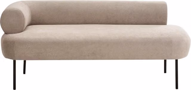 Chaise Lounge BELIANI a L sinistra in tessuto beige con cuscini decorativi, L: 153 cm, P: 70 cm, H: 65 cm