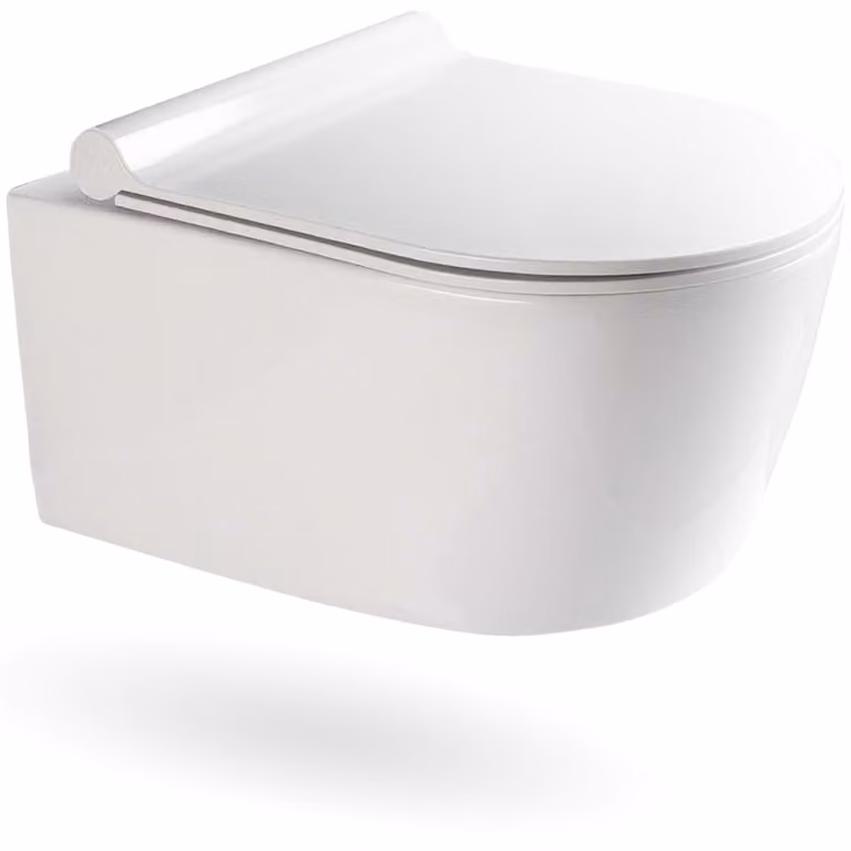 VILSTEIN WC sospeso senza bordo I WC sospeso I lavabo I incl. sedile WC estraibile con meccanismo di chiusura soft-close