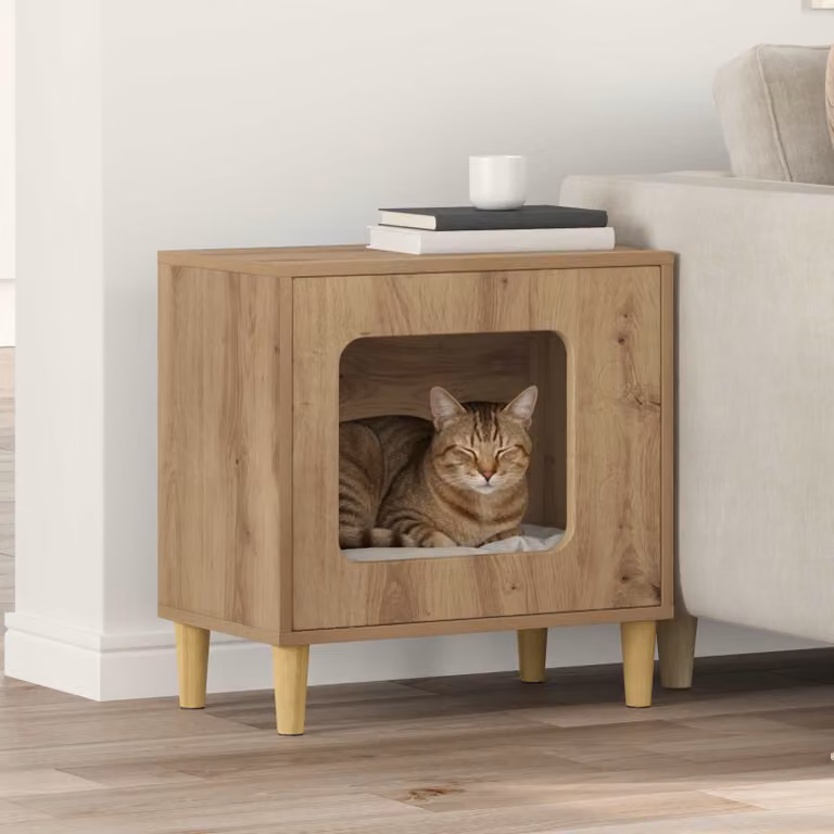 Casa per gatti vidaXL in legno marrone stile moderno L: 51 cm, P: 30 cm, H: 52 cm