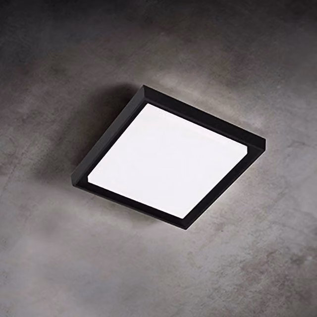 Alu Lampada da Parete e Soffitto Zafferano in Alluminio Grigio con LED 25W 3000K IP54 Design Quadrato L/P/H: 27 x 27 x 27 cm