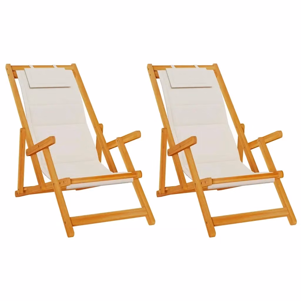 Set di 2 sedie da giardino vidaXL in legno di acacia con tessuto textilene grigio e braccioli – 2