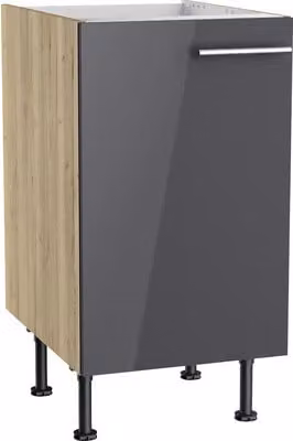 Mobile sottolavello Optifit Jonte984 LxPxA 45 x 58,4 x 87 cm antracite lucido smontato Battuta reversibile KFJO SPL456-8+