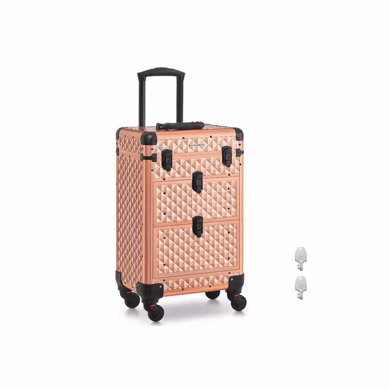 Valigetta Porta Trucchi 2 Cassetti Oro Champagne