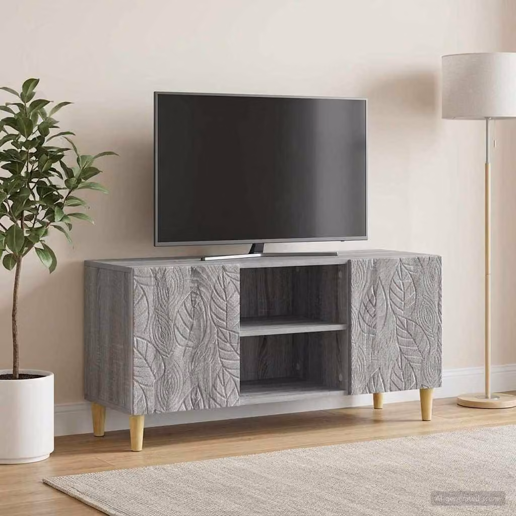 Mobile TV vidaXL in stile vintage, colore grigio, legno ingegnerizzato, L 102 x P 34,5 x H 50 cm