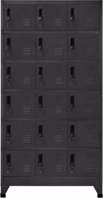 Armadietto moderno in metallo vidaXL con serratura e ante a battente, colore antracite opaco, L: 90 cm, P: 40 cm, H: 180 cm – 1