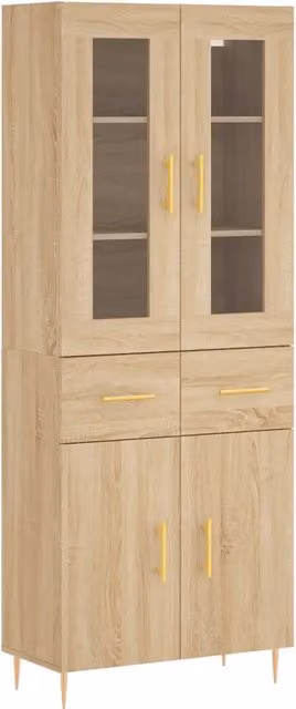 Credenza | Madia | Buffet da pranzo | Armadio da pranzo Rovere Sonoma 69,5x34x180 cm in Legno Multistrato