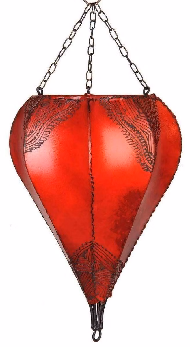 Lampada orientale lampada da soffitto lampada a sospensione lampada marocchina da soffitto lampada in pelle goccia orientale 40 cm, rosso
