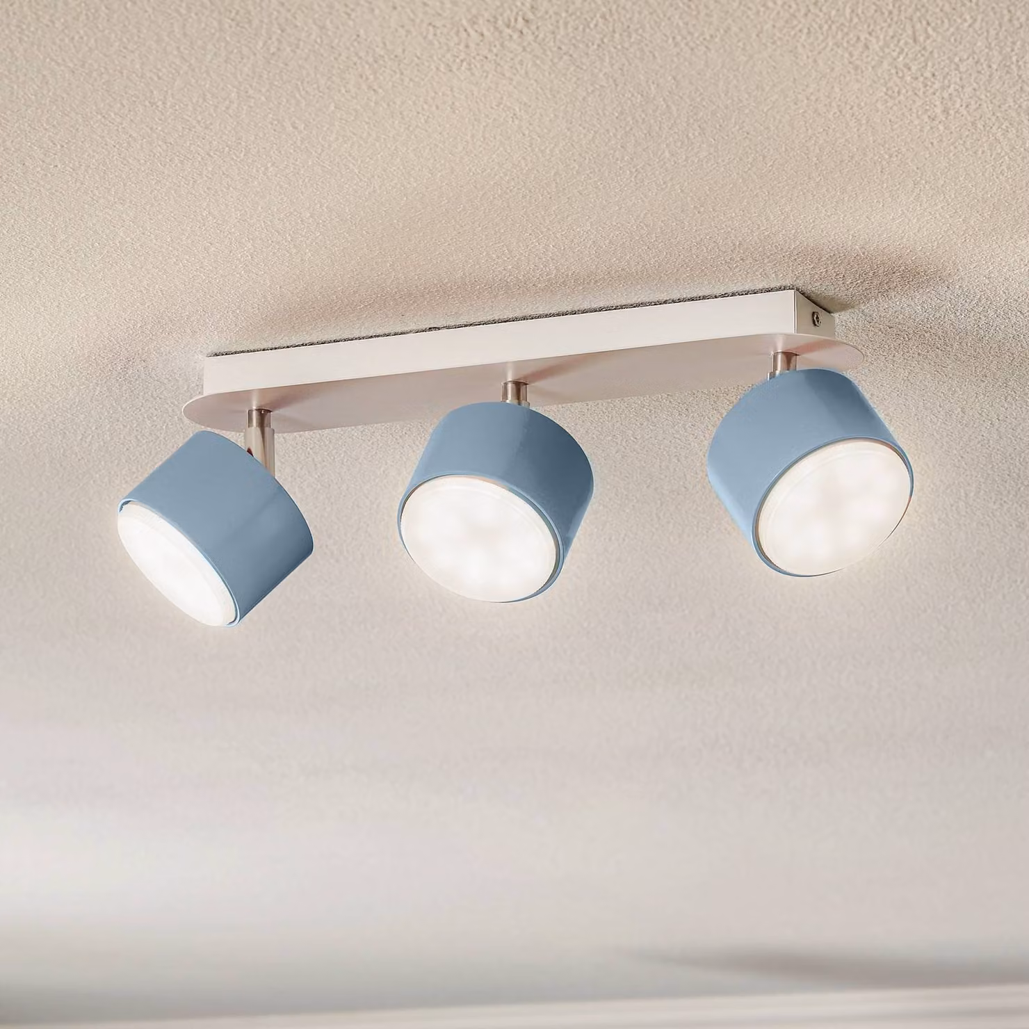Faretto da soffitto Cloudy 3 luci blu Eko-Light, dimmerabile, Blu, Soggiorno / Sala da pranzo, Metallo, Giovanile, Faretto
