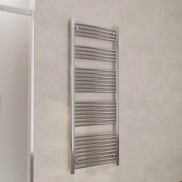 Termoarredo scaldasalviette Antares in metallo color argento, H: 150 cm, L: 50 cm, interasse 45 cm