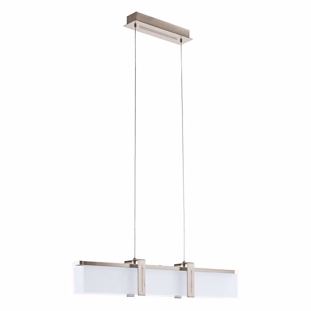 Lampada a sospensione Campera LED Bianco, trasparente, nichel opaco