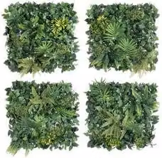 Set di 4 pannelli di siepe sintetica da parete Yes Everyday, colore verde, L/P: 50 x 50 cm
