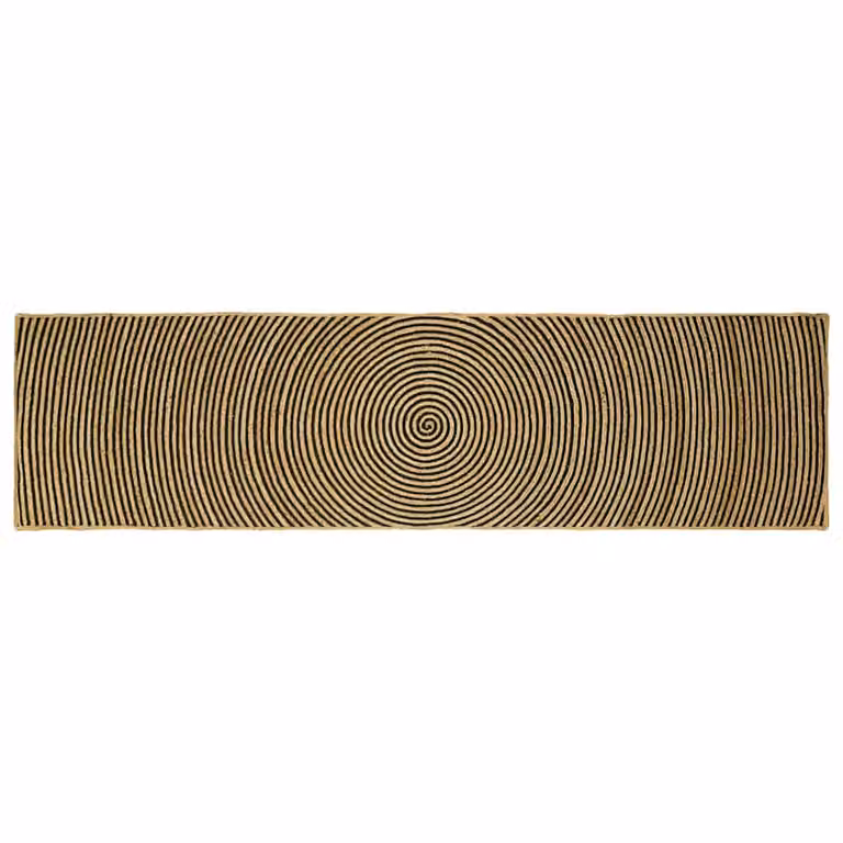 Tappeto da area moderno in juta vidaXL, nero e multicolore, L 300 x P 80 cm