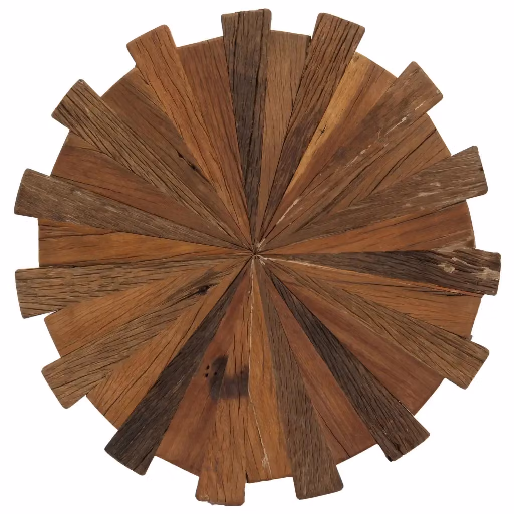 Set di 2 tavolini da salotto rotondi vidaXL in legno massello di recupero e metallo, colore marrone, stile rustico – 2
