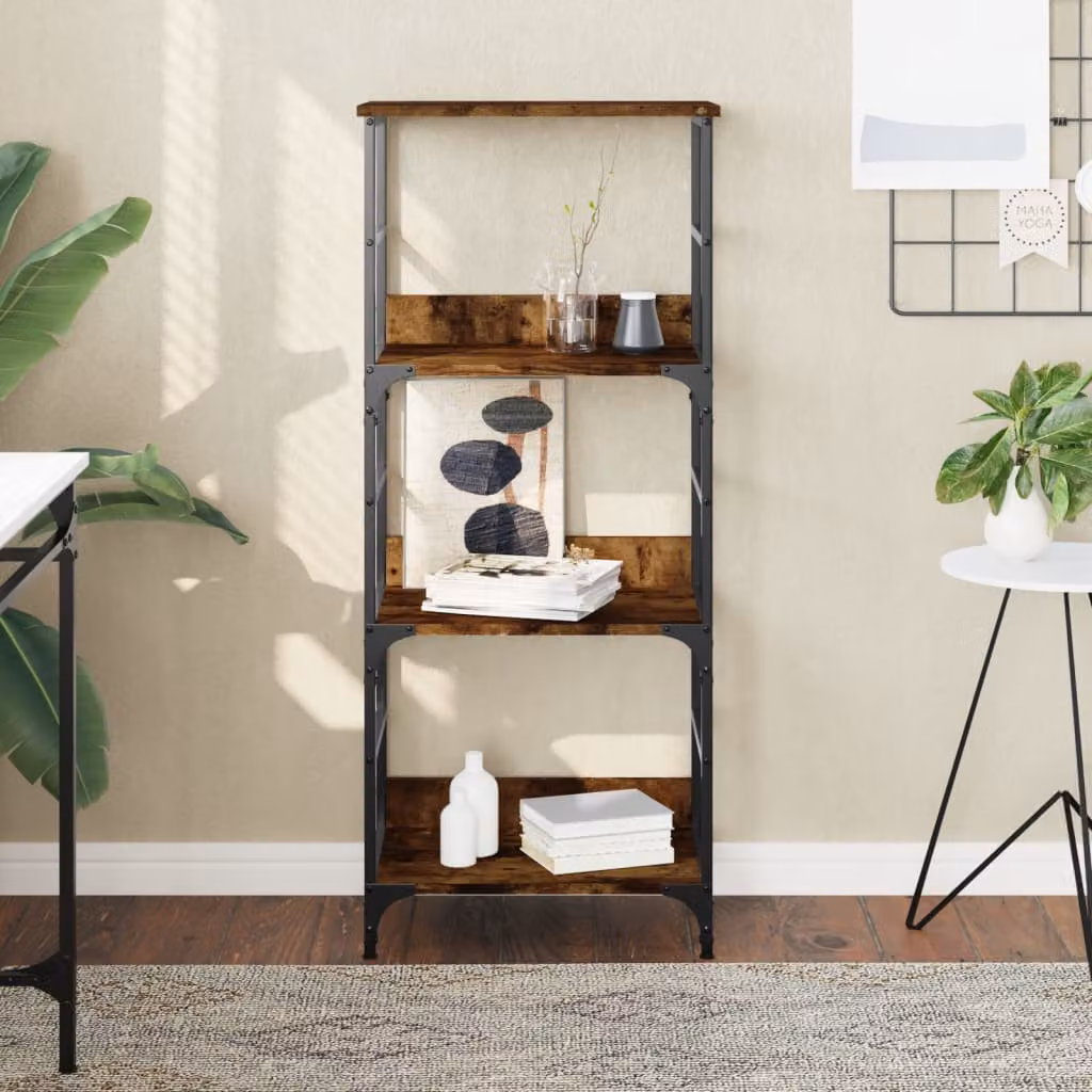 Libreria Industrial vidaXL in Legno e Metallo, Colore Marrone, L 50 cm x P 33 cm x H 117,5 cm