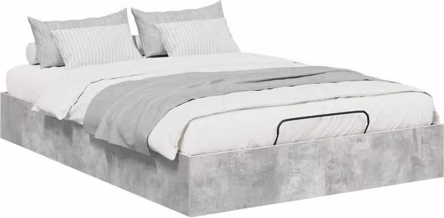 Letto matrimoniale | Letto per adulti | Letto ottomano Grigio Cemento 140 x 200 cm Legno ingegnerizzato