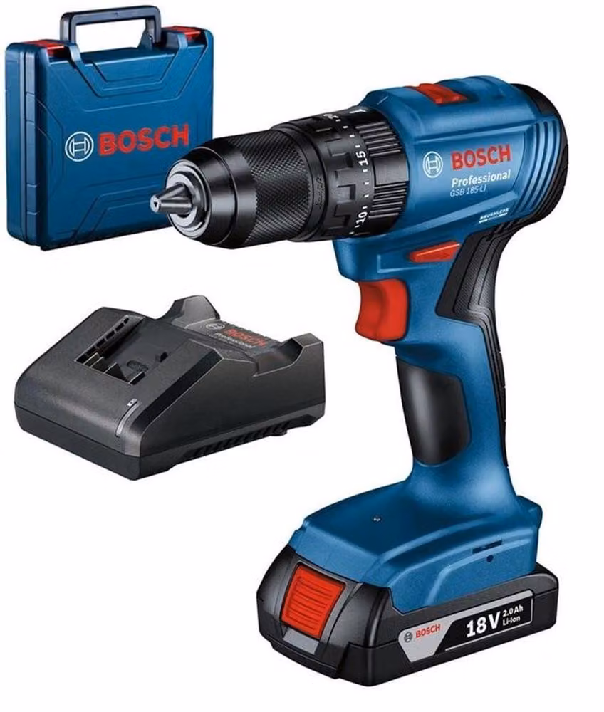 Trapano avvitatore a batteria Bosch GSB 185-LI, 18V, 1 batteria da 2.0Ah