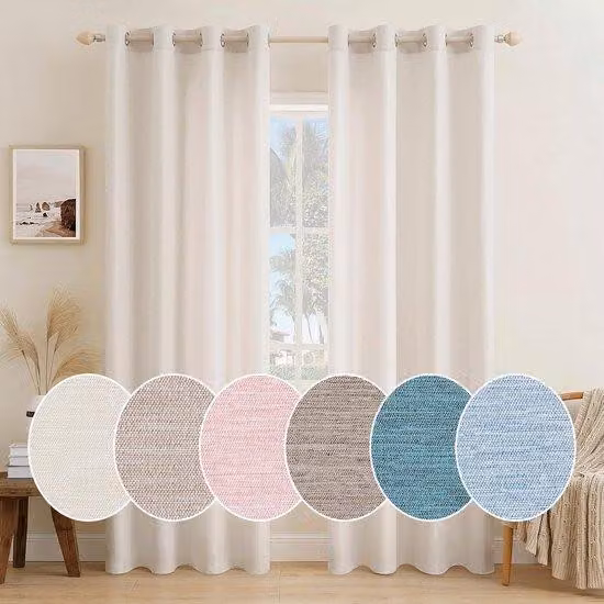 Tende a lamelle termiche, trasparenti, con anelli, per soggiorno e camera da letto, 140 x 145 cm, beige