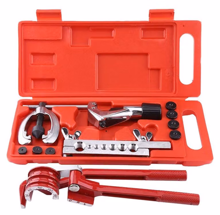 Kit per saldatura a fiamma 11 pezzi - Set di utensili - Tagliatubi - Attrezzo per piegare tubi - Professionale - Lega di acciaio/alluminio di alta qualità - Set per piegare tubi