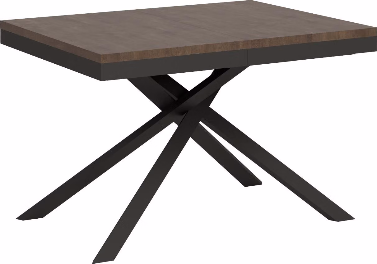 ITYHOME - Tavolo allungabile 120/224x90 cm Karida Evolution noce telaio e gambe antracite