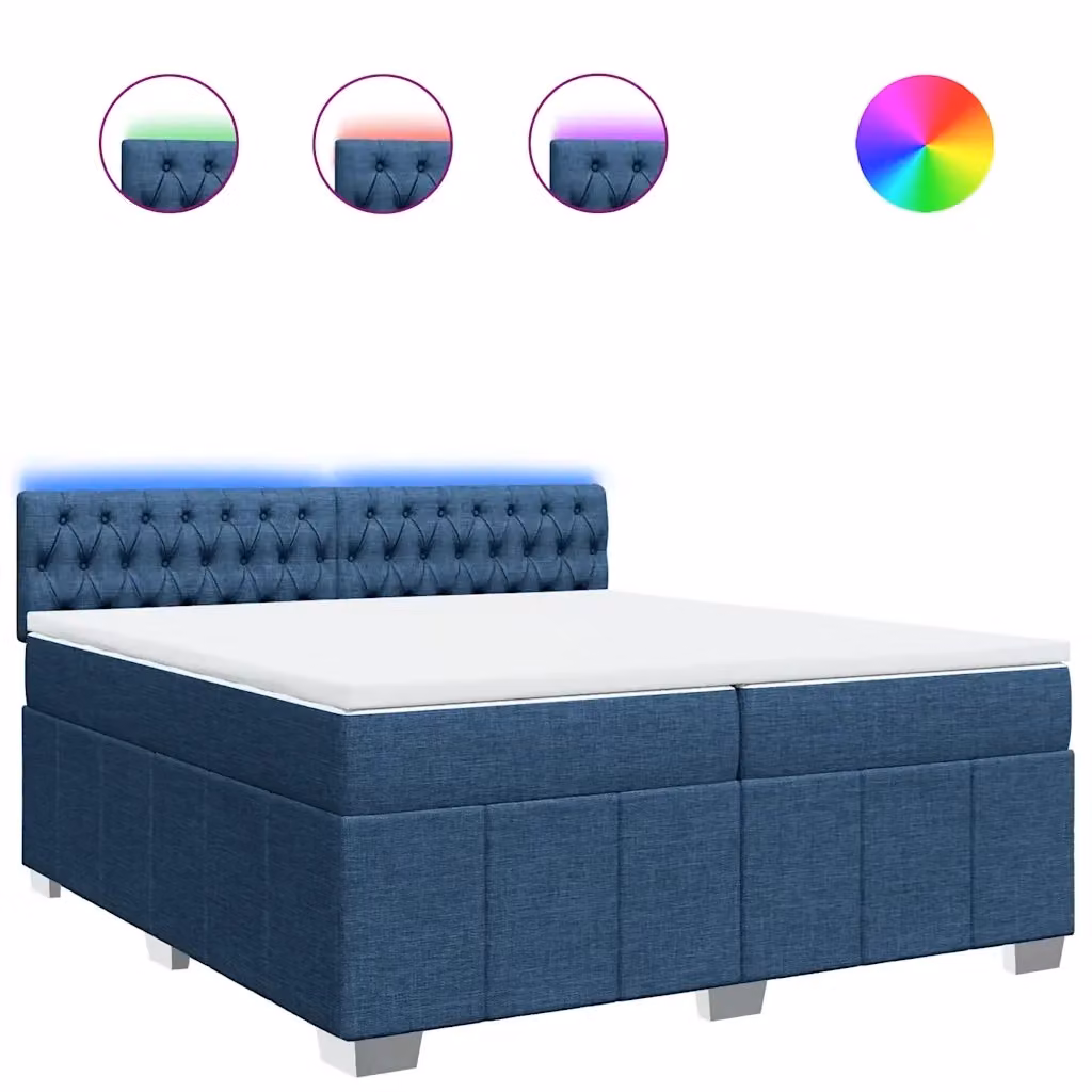 Letto Ibrido con Materasso Blu e Bianco vidaXL L/P: 200 x 200 cm – 2